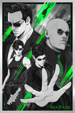 The Matrix: Free Your Mind Silver Foil Variant The Matrix Art Print Image
