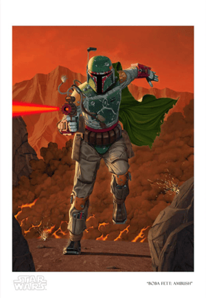 Boba Fett Ambush Star Wars Art Print Image