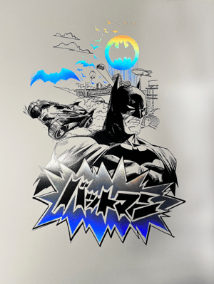 Batman™ Core (Black & Holographic) Foil Letterpress Poster DC Comics Art Print Image