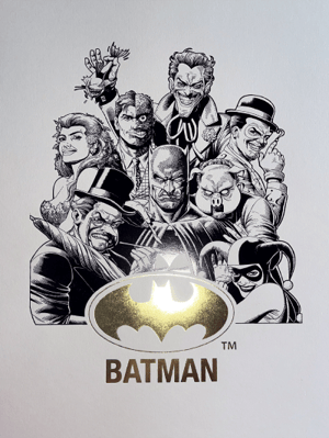 Batman™ Team Foil Letterpress Poster DC Comics Art Print Image