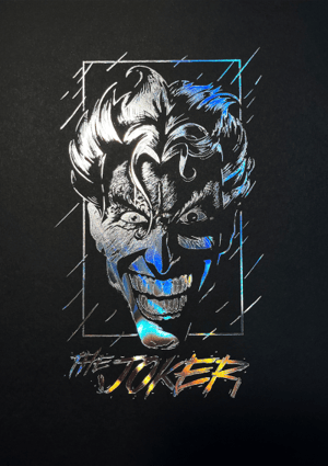 The Joker (Holographic) Foil Letterpress Poster DC Comics Art Print Image