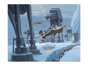 AT-AT Attacks Star Wars Art Print Image