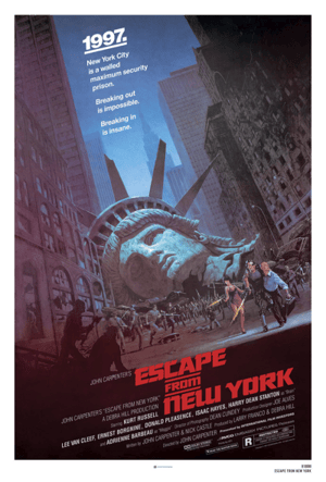 Escape From New York Theatrical Key Art (One Sheet) Escape from New York Movie Poster Image