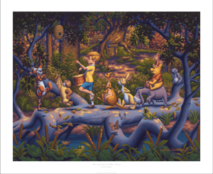Winnie the Pooh - A Heroes Parade Disney Art Print Image
