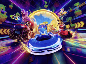 Sonic Racing: CrossWorlds Official Key-Art (Holographic Foil) Sonic the Hedgehog Art Print Image