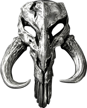 Mandalorian Skull Pewter Mini Sculpture Star Wars Statues Image