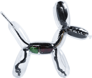 Balloon Dog Anatomy Metallic Black Mighty Jaxx Originals Collectible Figure Image
