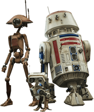 R5-D4, Pit Droid, and BD-72 Star Wars Sixth Scale Figure Image
