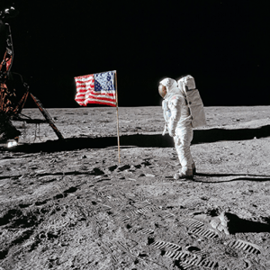 Buzz Aldrin. Apollo 11. 'Flag on the Moon'  Art Print Image