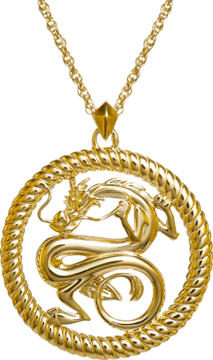 Mushu Medallion (Gold) Necklace Disney Jewelry Image