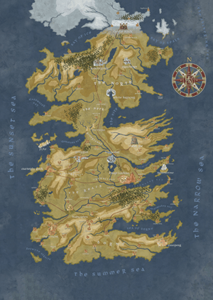 Game of Thrones: Cersei Lannister Westeros Map Game of Thrones Puzzle Image
