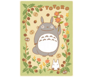 Totoro in the Sunny Forest Plush Blanket Studio Ghibli Blanket Image