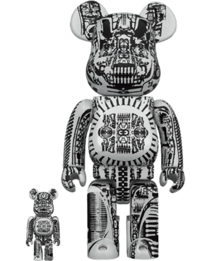 Be@rbrick H.R. Giger (White Chrome Version) 100% & 400% H.R. Giger Bearbrick Image
