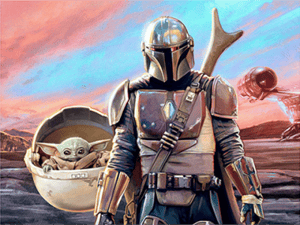 Mandalorian and The Child Mural Star Wars Mural Image