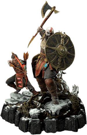 Kratos & Atreus (The Valkyrie Armor Set) Statue