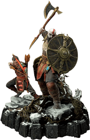 Kratos & Atreus (The Valkyrie Armor Set) Deluxe Version Statue