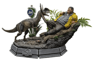 Dennis Nedry meets the Dilophosaurus 1:10 Scale Statue