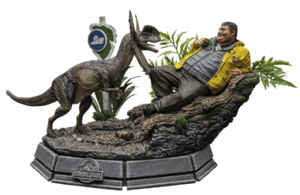 Dennis Nedry meets the Dilophosaurus 1:10 Scale Statue