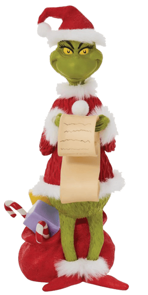 Grinch Checking His List Dr. Seuss Figurine Image