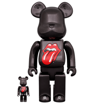 Be@rbrick The Rolling Stones Lips & Tongue (Black Chrome Version) 100% & 400% Bearbrick