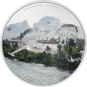 Battle Scenes Scarif 3oz Silver Coin Silver Collectible