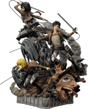 Eren, Mikasa, & Armin (Deluxe Bonus Version) Quarter Scale Statue