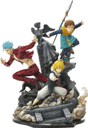 Meliodas, Ban, and King The Seven Deadly Sins Statues Image