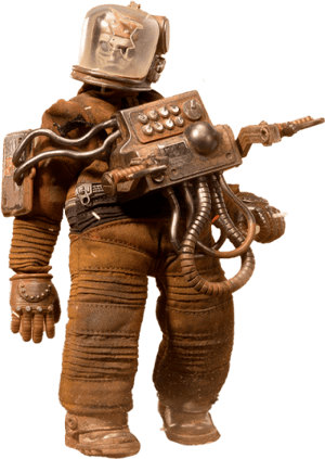 Zombie Astronaut Coal Dog Action Figure Image