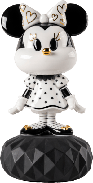 Minnie Black & White Disney Porcelain Statue Image