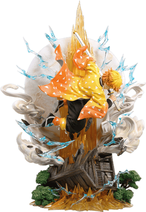 Zenitsu Agatsuma: Thunder Breathing First Form Thunderclap and Flash Demon Slayer Statues Image