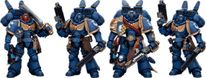 Ultramarines Jump Pack Intercessors with Captain Warhammer 40K Action Figure Image