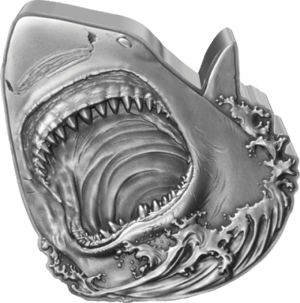 Great White Shark 2oz Silver Coin Shark Week Silver Collectible Image