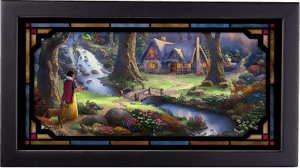 Snow White Discovers the Cottage Disney Stained Glass Image