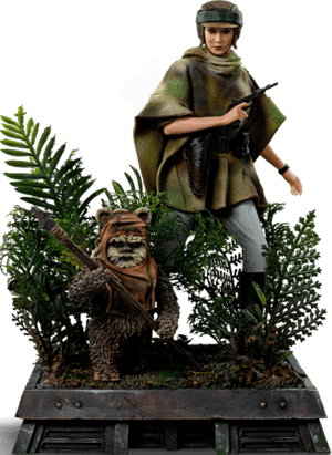 Leia and Wicket Star Wars 1:10 Scale Statue Image