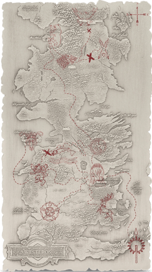 Map of Westeros Game of Thrones Silver Collectible Image