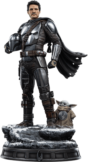 The Mandalorian and Grogu Star Wars Quarter Scale Statue Image