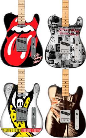 The Rolling Stones Icons Collectible Miniature Guitar Set The Rolling Stones Miniature Image