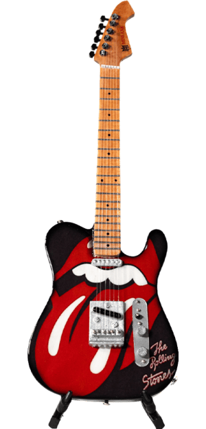 The Rolling Stones "Tongue & Lips" and "Tattoo You" Collectible Miniature Guitar Set The Rolling Stones Miniature Image