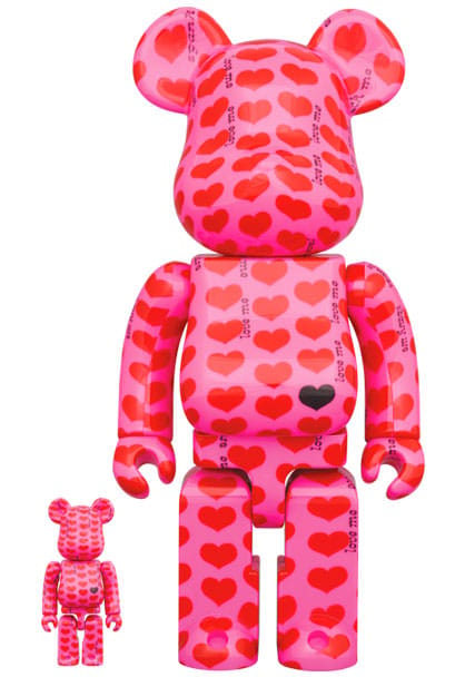 Be@rbrick Pink Heart 100％ and 400% Set by Medicom Toys