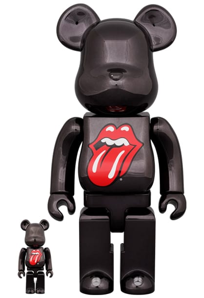 Be@rbrick The Rolling Stones Lips & Tongue (Black Chrome Version 