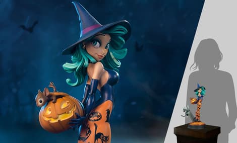 Gallery Feature Image of Pumpkin Witch Statue - Click to open image gallery
