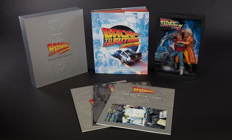 Gallery Feature Image of Back to the Future Sculpted Movie Poster and The Ultimate Visual History Collectors Edition Collectible Set - Click to open image gallery