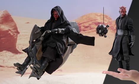 Gallery Feature Image of Darth Maul with Sith Speeder Sixth Scale Figure - Click to open image gallery