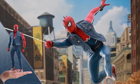 Gallery Feature Image of Spider-Man Spider-Punk Suit Sixth Scale Figure - Click to open image gallery