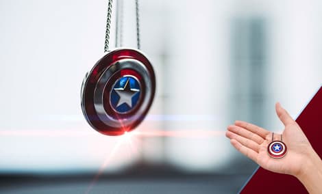 Gallery Feature Image of Captain America Shield Necklace - Large Jewelry - Click to open image gallery