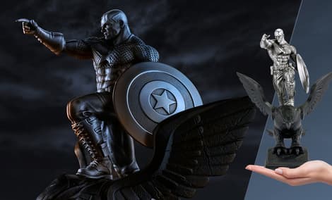 Gallery Feature Image of Captain America Resolute Figurine Pewter Collectible - Click to open image gallery