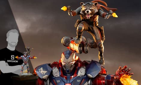 Gallery Feature Image of Iron Patriot & Rocket 1:10 Scale Statue - Click to open image gallery