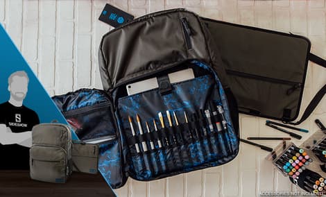 Gallery Feature Image of HEX x Jim Lee Artist Backpack and Portfolio Apparel - Click to open image gallery