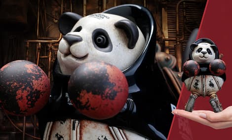 Gallery Feature Image of Rocking Panda (Small) Statue - Click to open image gallery