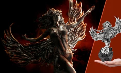 Gallery Feature Image of Phoenix Arising Figurine Pewter Collectible - Click to open image gallery